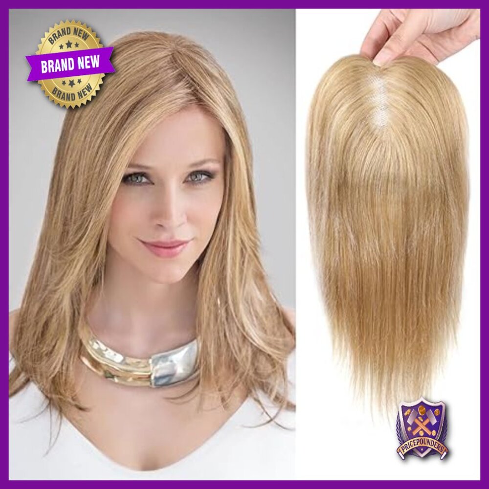 10 Inch Real Human Hair Topper for Thinning Hair, 360° Coverage